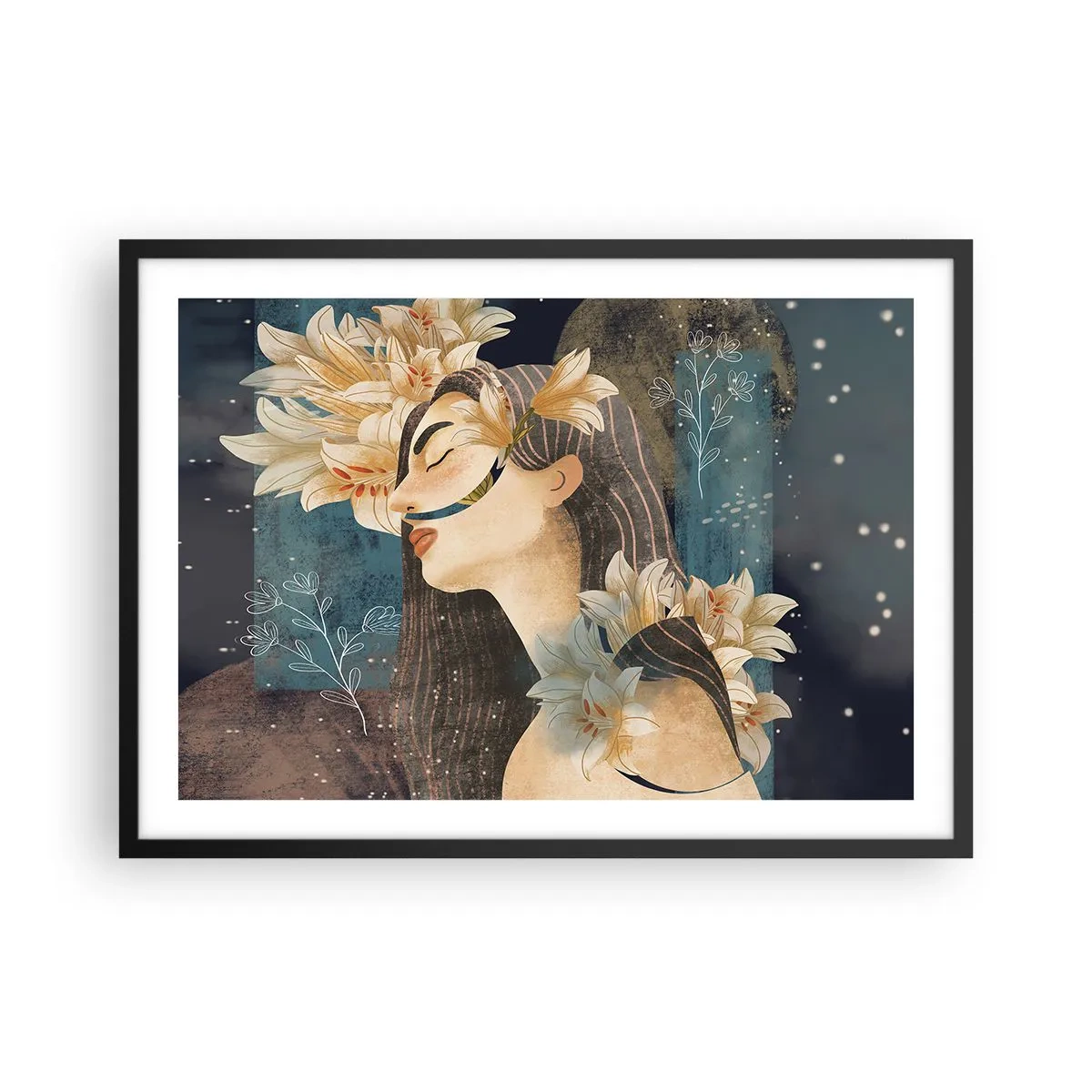 Poszter fehér keretben - Mese egy liliomos hercegnőről - 70x50 cm