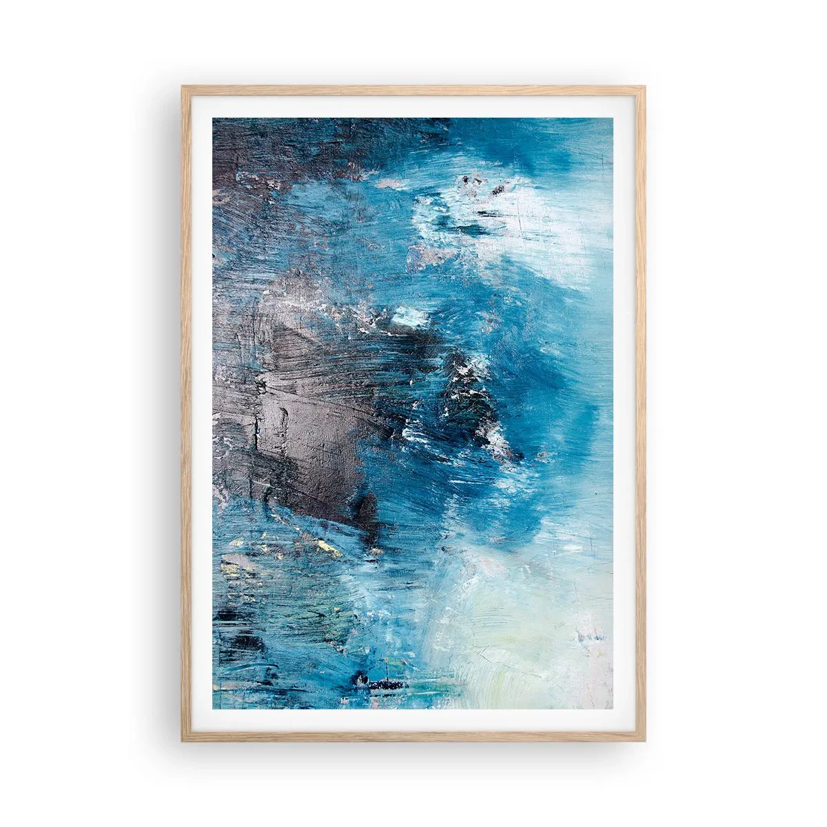 Poszter világos tölgy keretben - Kék rapszódia - 70x100 cm