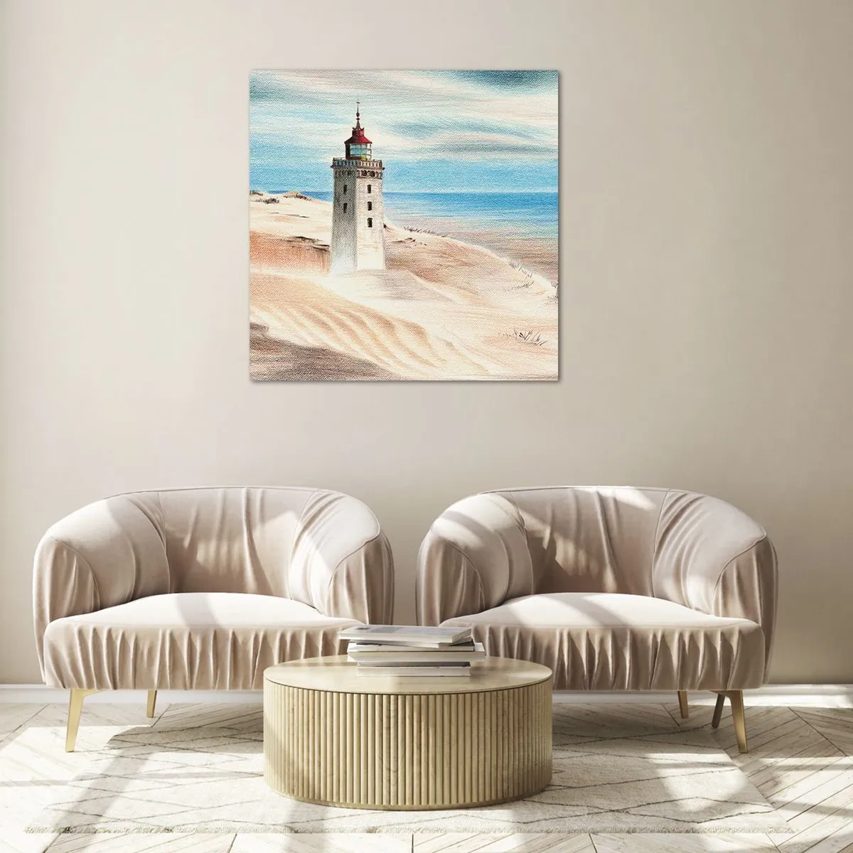 Üveg kép - Mindig a tengert bámulva - 70x70 cm