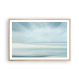 Poszter világos tölgy keretben - Béke egészen a horizontig - 91x61 cm