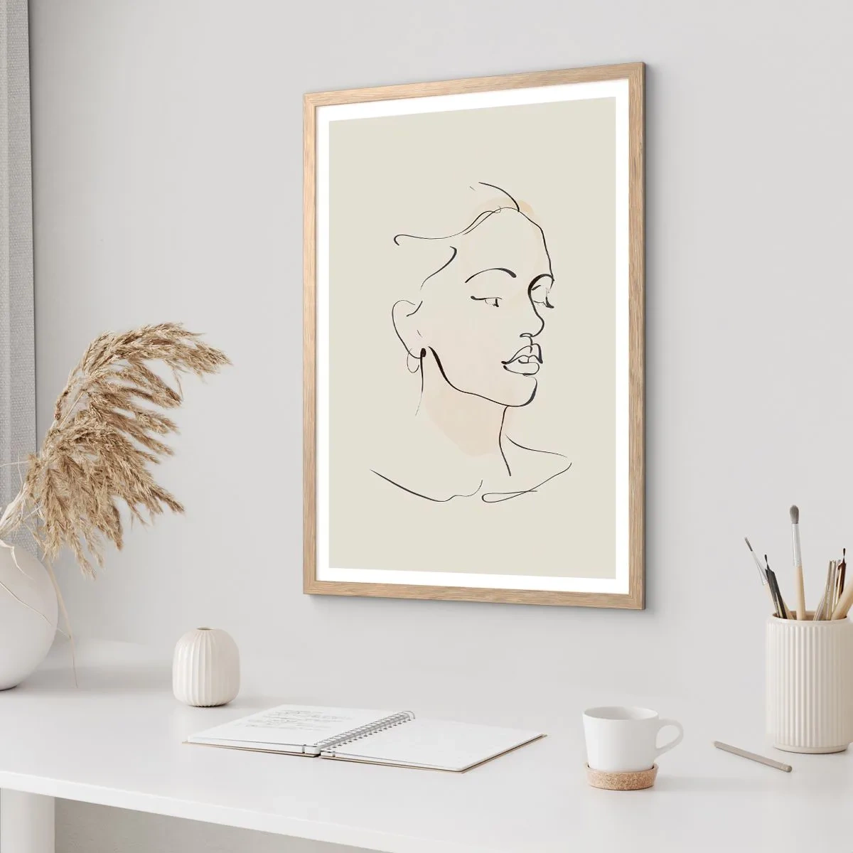 Poszter világos tölgy keretben - Bizonyos vonallal - 50x70 cm