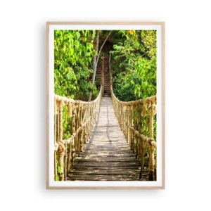 Poszter világos tölgy keretben - Zöldben ragadva - 70x100 cm