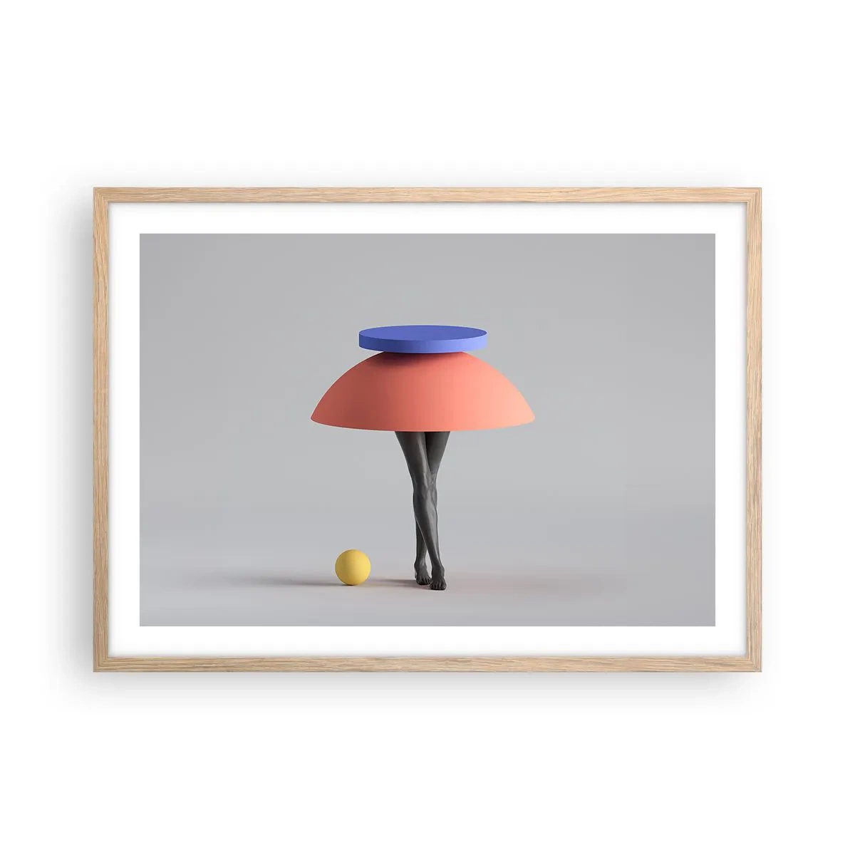 Poszter világos tölgy keretben - Szürreális kompozíció - 70x50 cm