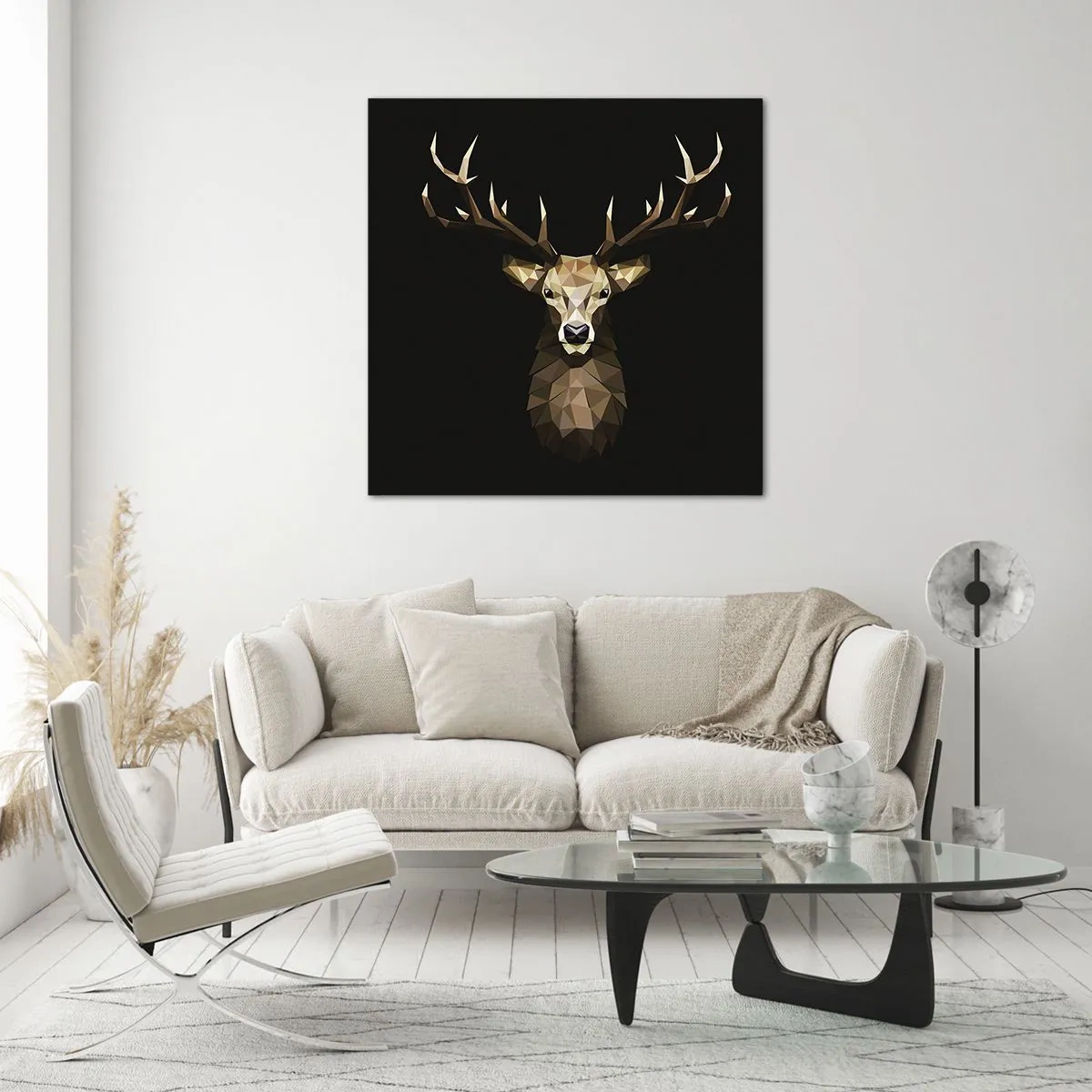 Üveg kép - Kubista szarvas - 70x70 cm