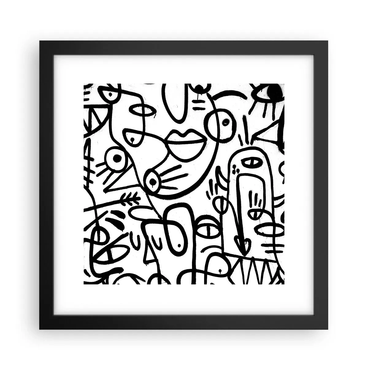 Poszter fehér keretben - Arcok és délibábok - 30x30 cm
