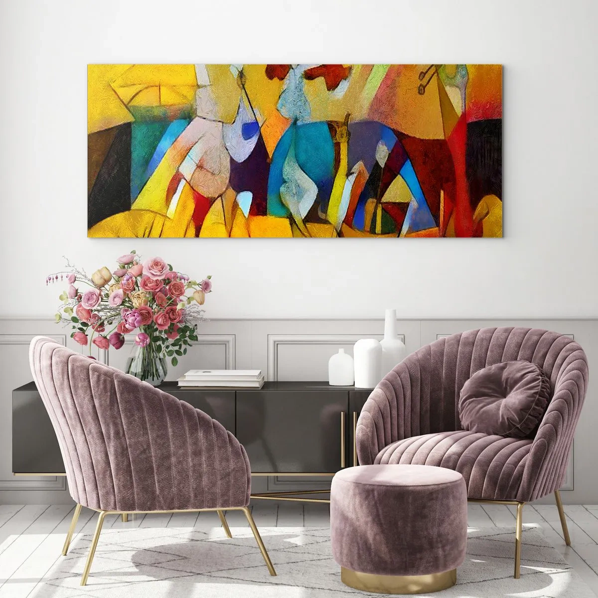 Üveg kép - Nap - élet - boldogság - 90x30 cm