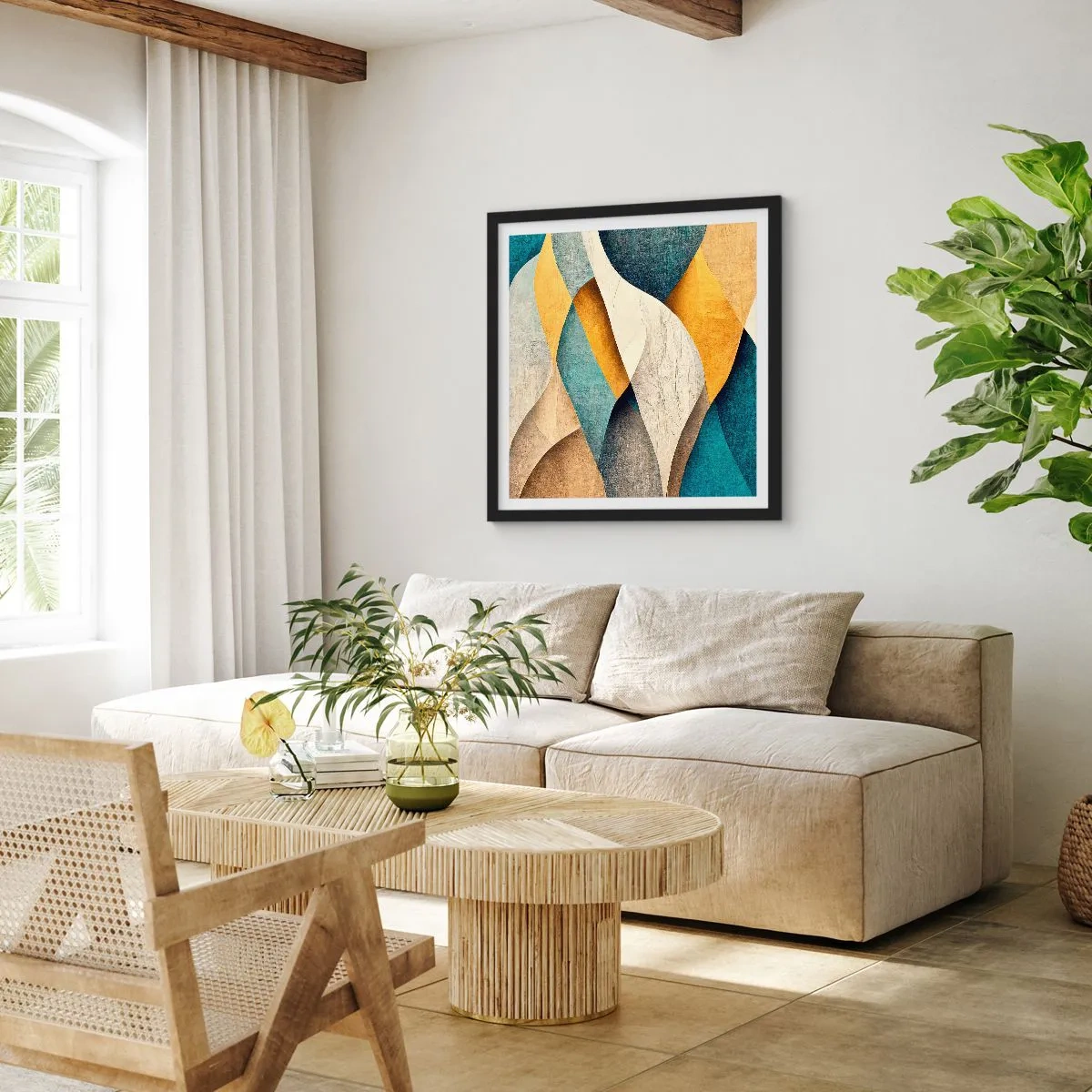 Poszter fehér keretben - Ritmus és hullámzás - 30x30 cm