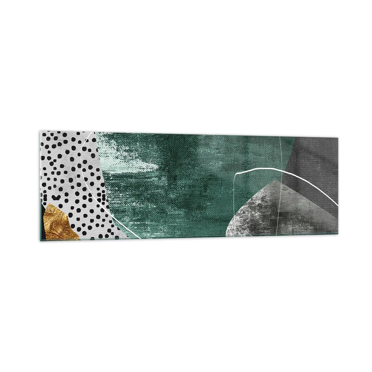 Üveg kép - Színes absztrakció aranypehellyel - 160x50 cm