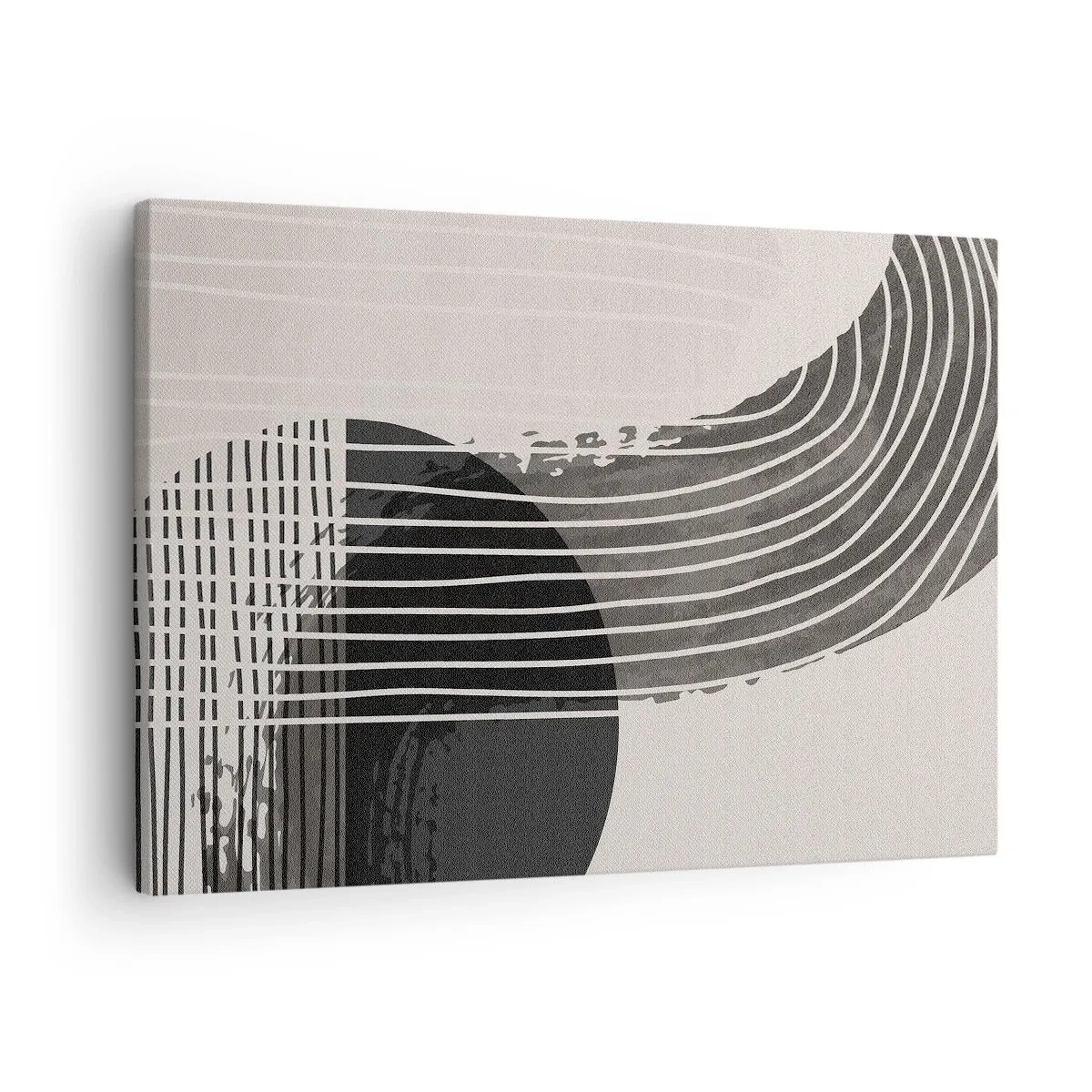 Vászonkép - Absztrakt minta vonalakkal és geometriai alakzatokkal - 70x50cm - Oda és vissza - Modern fali dekoráció nappalihoz és hálószobához ARTTOR