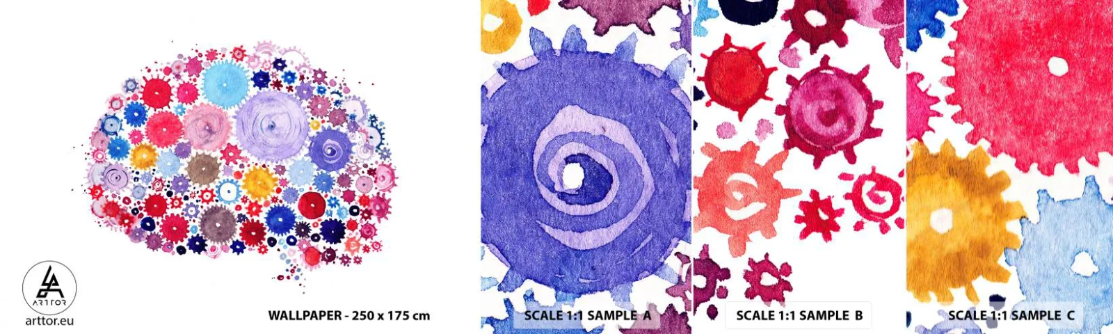 Fotótapéta Minta Öntapadós Deluxe Sticker - A természet legtökéletesebb gépezete - Absztrakció, Agy, Grafika - 100x30 cm