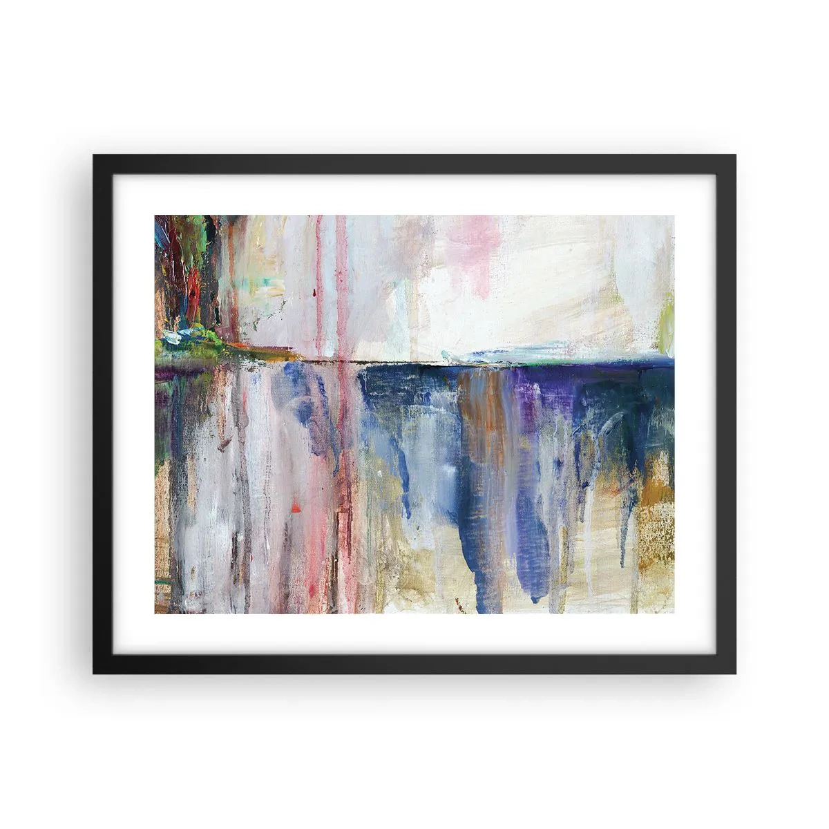 Poszter fehér keretben - Színes benyomások és társítások - 50x40 cm