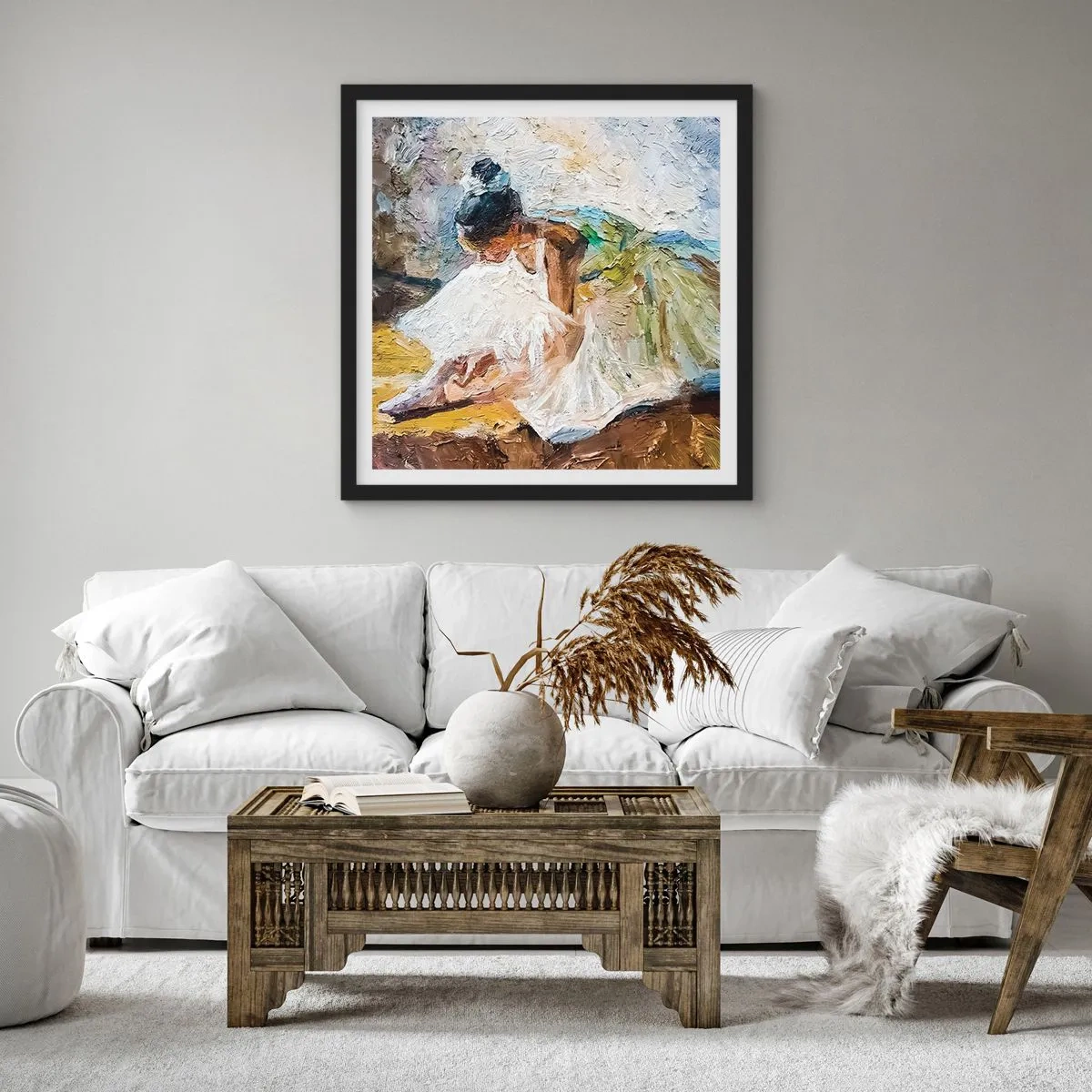 Poszter fehér keretben - Degas festményéből - 60x60 cm