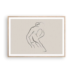 Poszter világos tölgy keretben - Intim vázlat - 100x70 cm