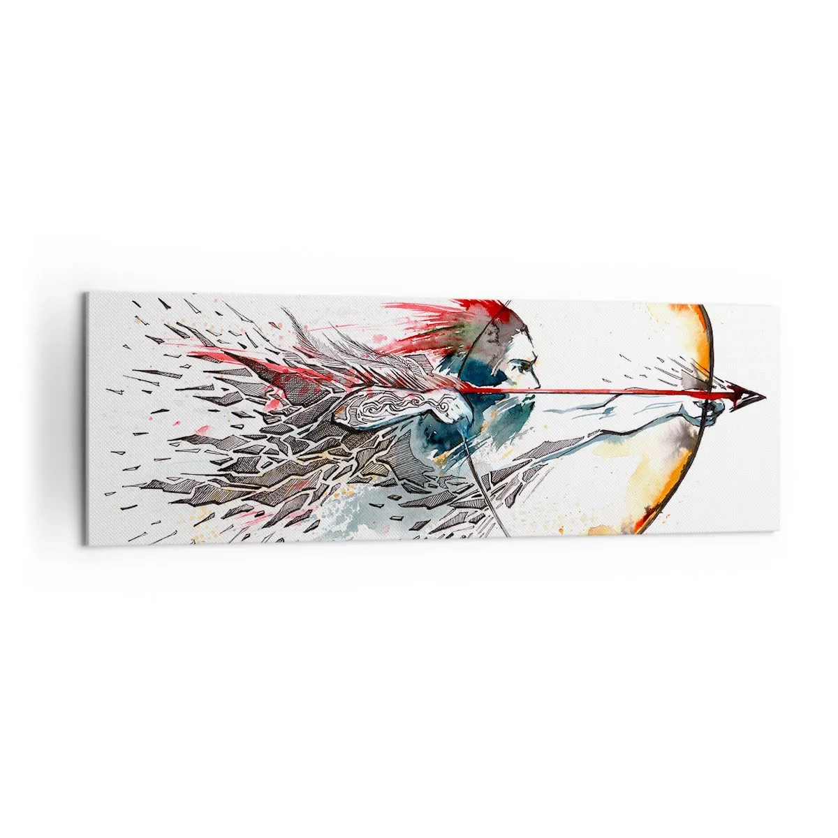 Vászonkép - Mitikus harcos tüzes íjjal - 160x50 cm