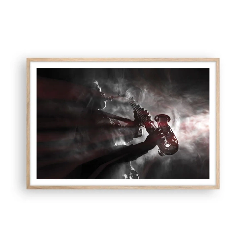 Poszter világos tölgy keretben - A jazz párolgásban - 91x61 cm