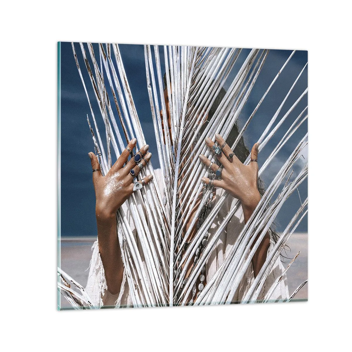 Üveg kép - Sámán asszonya? - 50x50 cm