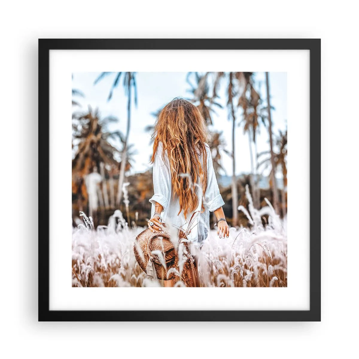 Poszter fehér keretben - Fűbolyhból született - 40x40 cm