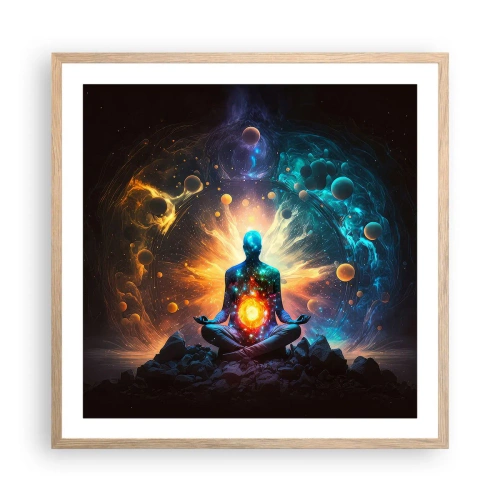 Poszter világos tölgy keretben - Kozmikus nyugalom - 60x60 cm