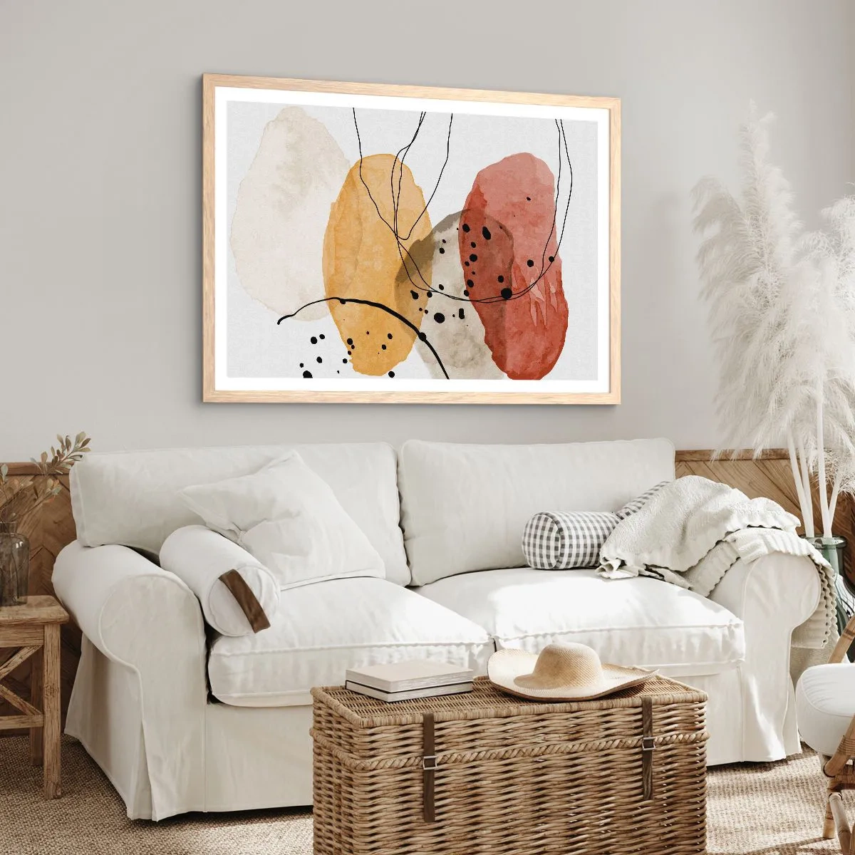 Poszter világos tölgy keretben - Mint a könnyű, friss levegő - 70x50 cm