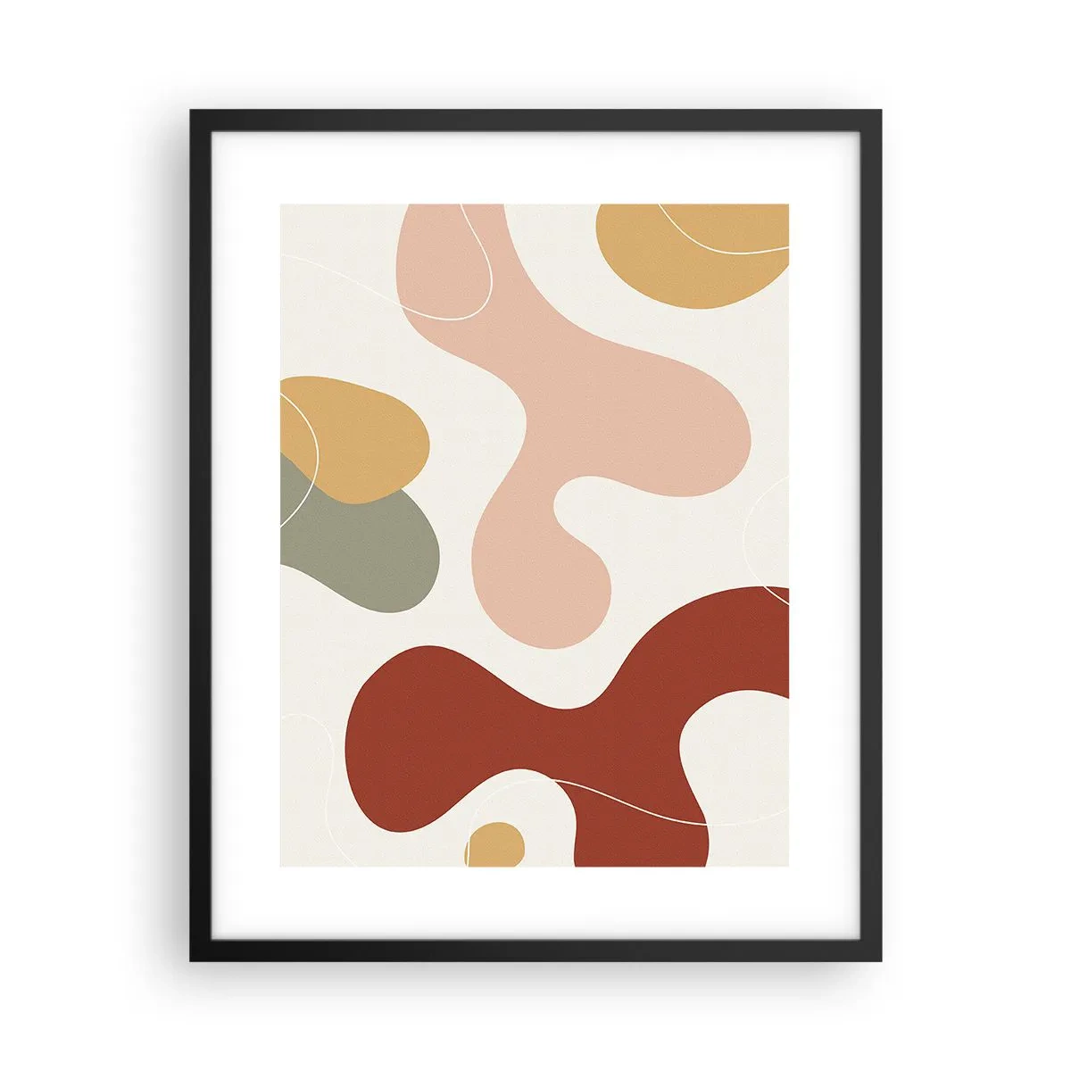 Poszter fehér keretben - Pöttyök vagy hullámok? - 40x50 cm