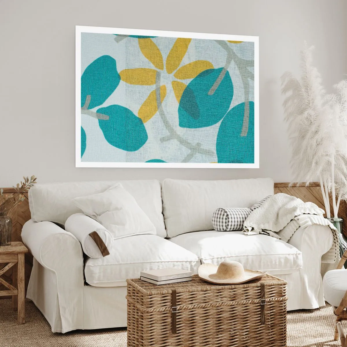 Poszter - Azúrkék levelek között - 70x50 cm