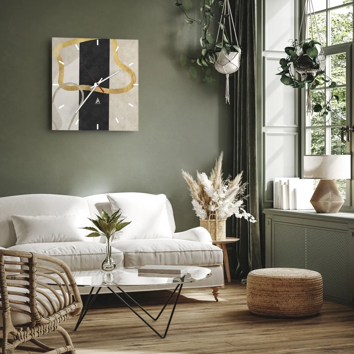 Falióra, Óra - Hurkolt formák - 40x40 cm