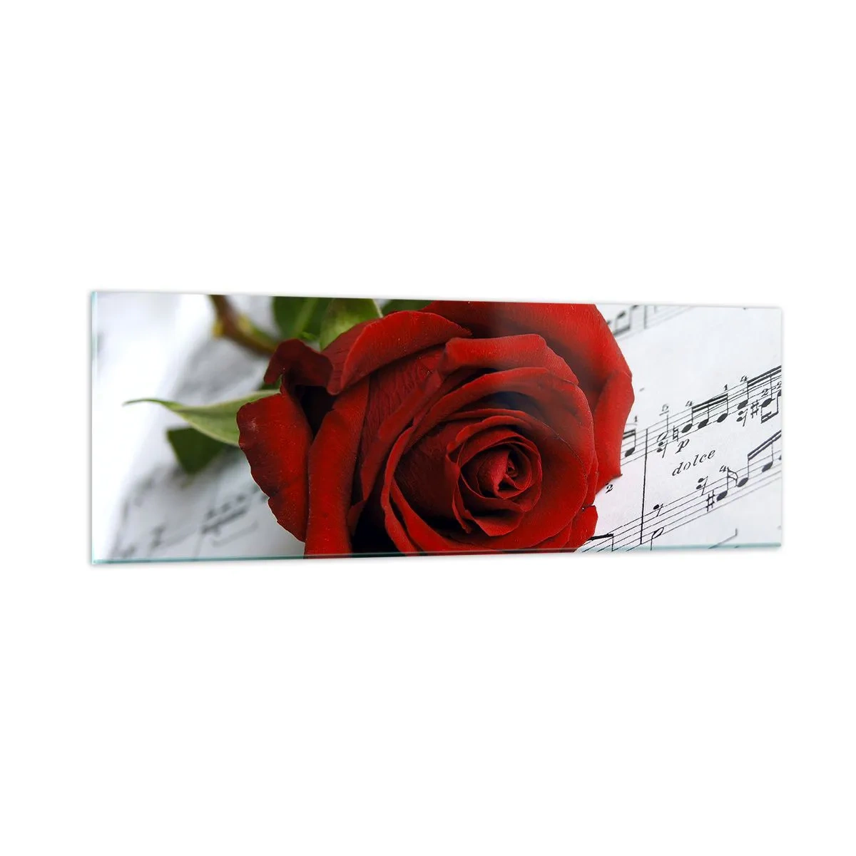 Üveg kép - Érzések zenéje skarlátvörös színben - 90x30 cm