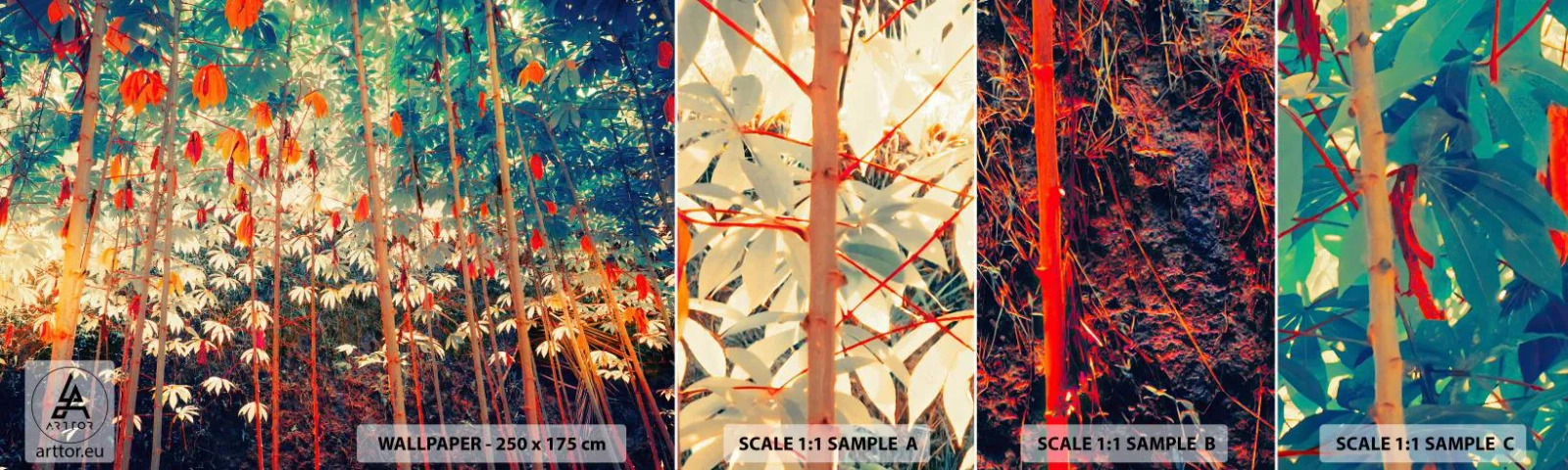 Fotótapéta Minta Standard Eco - A levelek titkos élete - Trópusi erdő, Természet, fák - 100x30 cm