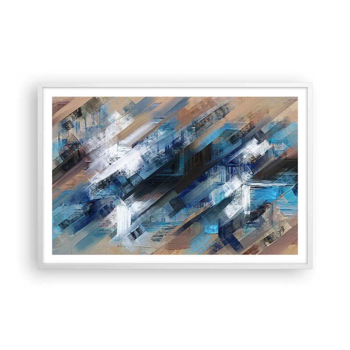 Poszter fekete keretben - Kék ferdén - 91x61 cm