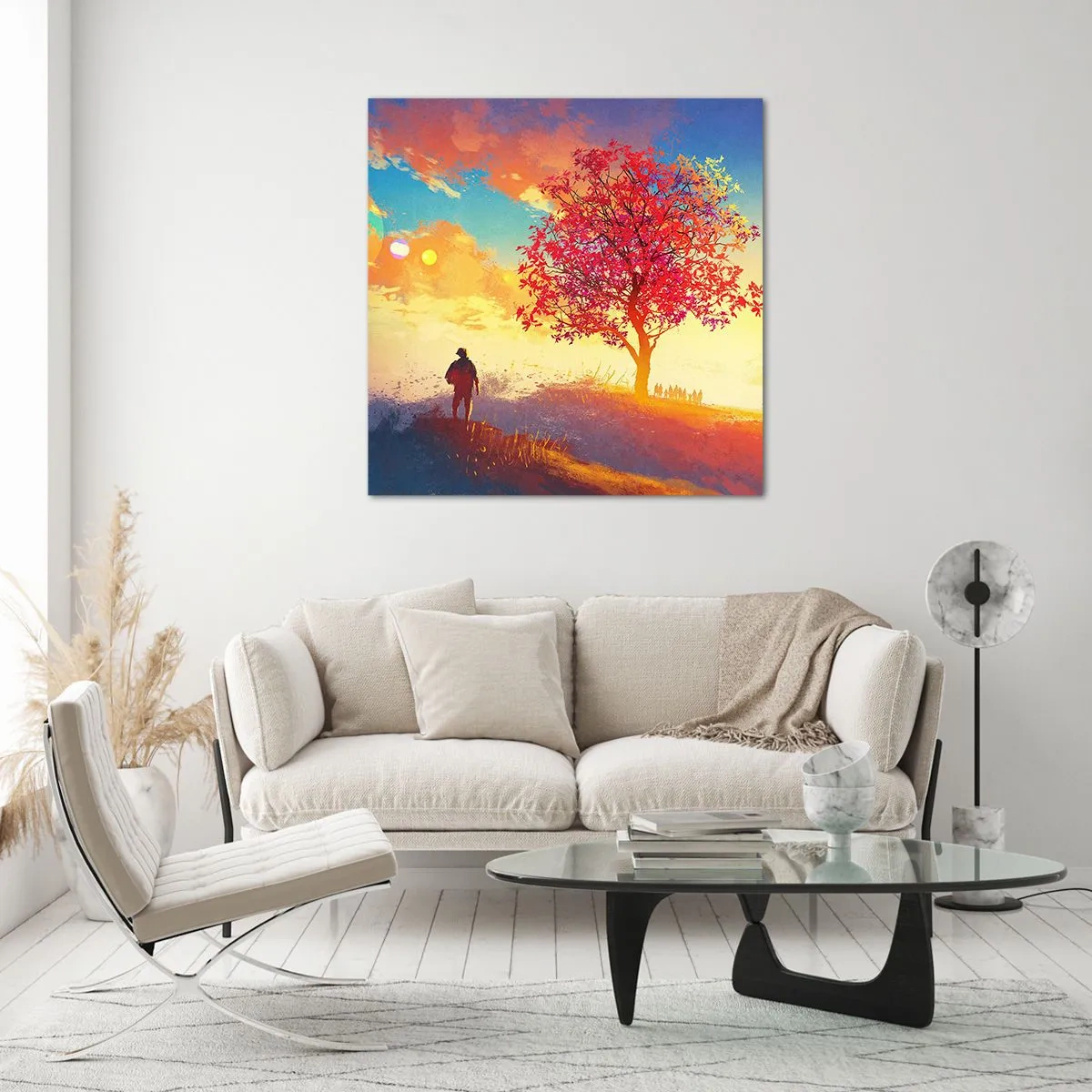 Üveg kép - Zarándok a célállomáson - 50x50 cm