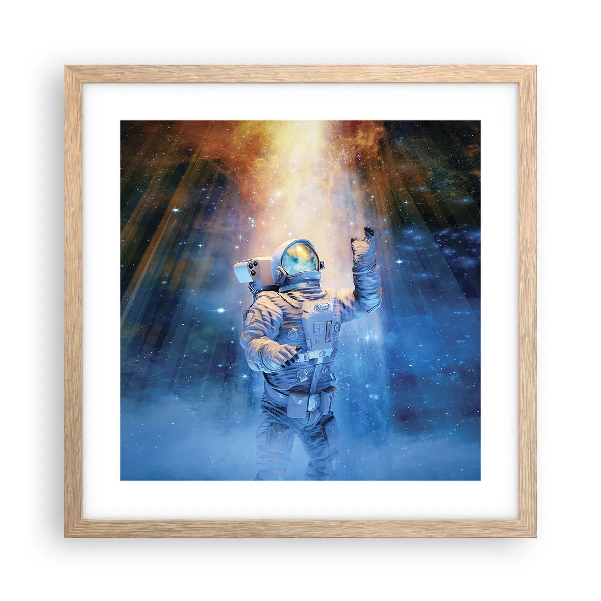 Poszter világos tölgy keretben - Végül a célban - 40x40 cm