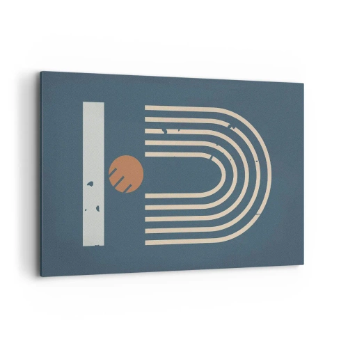 Vászonkép - Geometria sötétkék háttéren - 120x80 cm