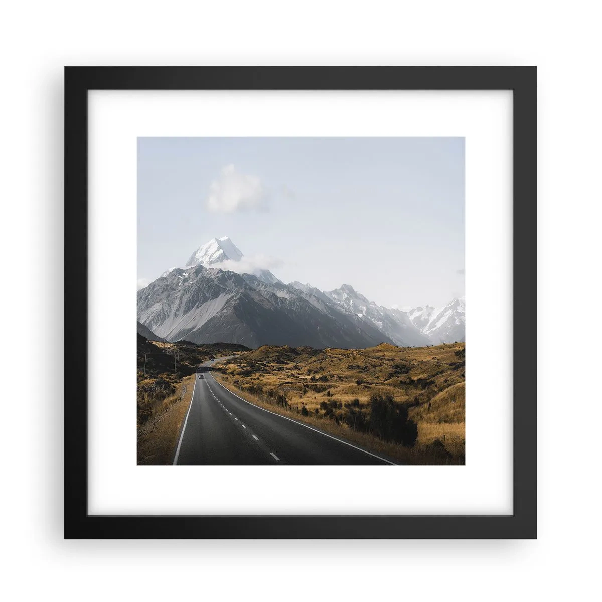 Poszter fehér keretben - Út a hegyek szívébe - 30x30 cm