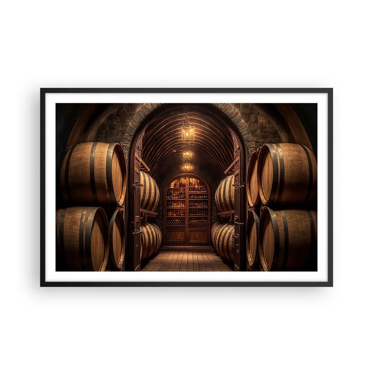 Poszter fehér keretben - Hangulatos pince - 91x61 cm