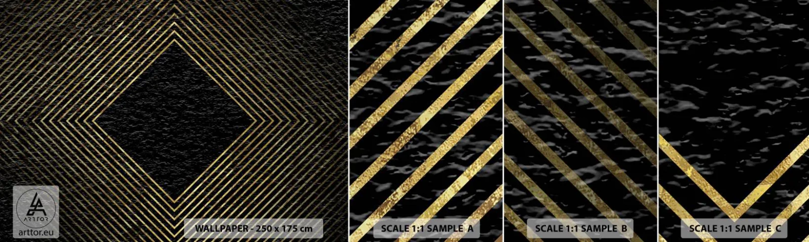 Fotótapéta Minta Standard Eco - Geometria glamour stílusban - Art Deco, Modern, Fényesség - 100x30 cm