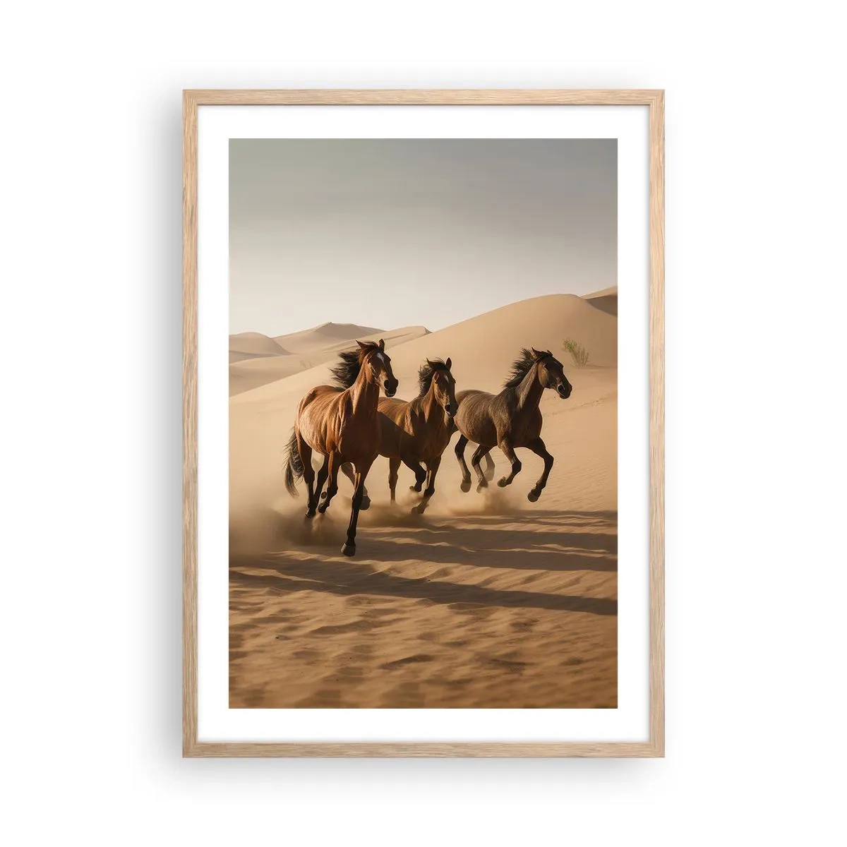 Poszter világos tölgy keretben - Szabad, mint a szél - 50x70 cm