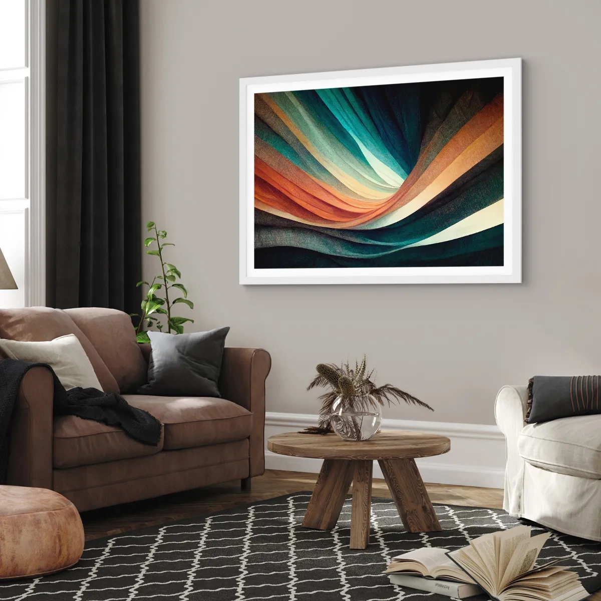 Poszter fekete keretben - Színekből szőtt - 70x50 cm