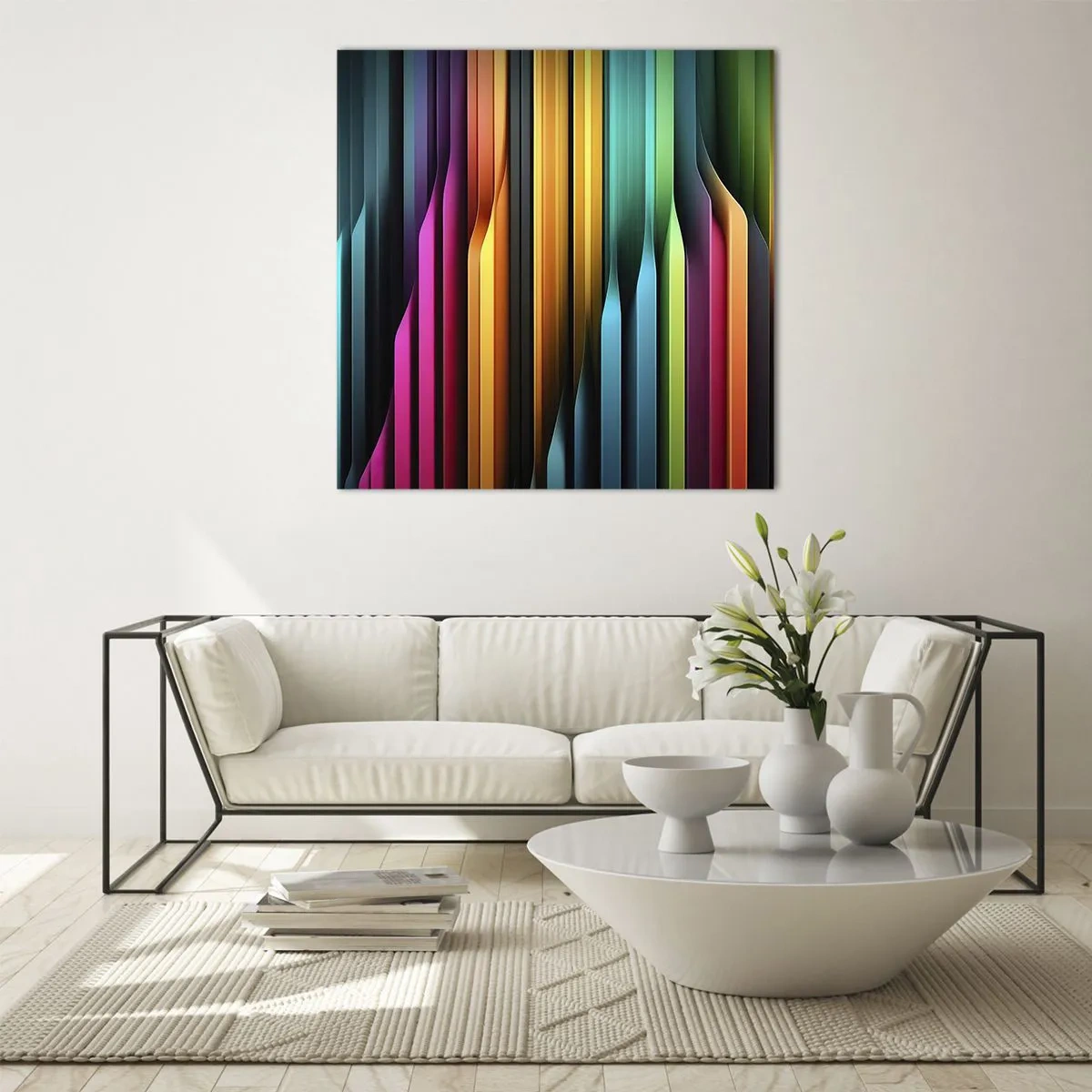 Üveg kép - Fényorgonák - 50x50 cm