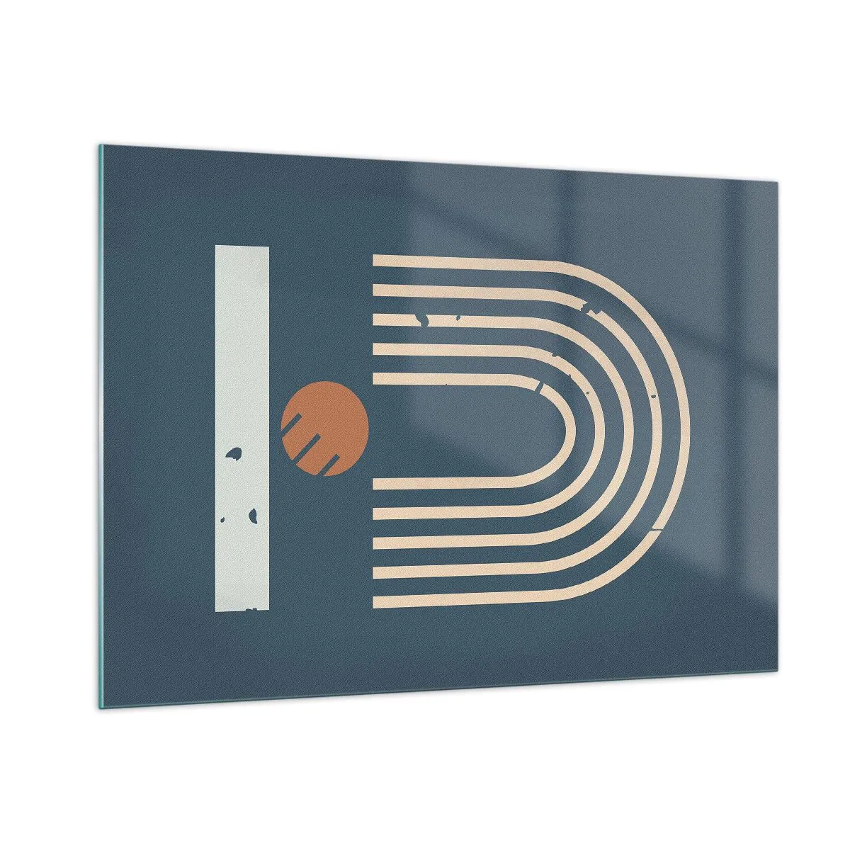 Üveg kép - Geometria sötétkék háttéren - 100x70 cm