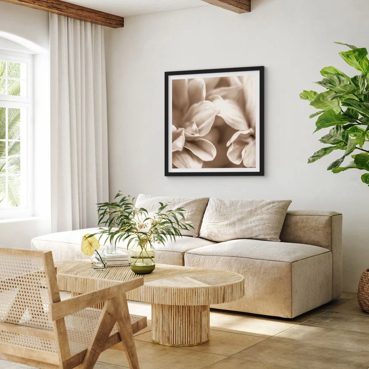 Poszter fehér keretben - Gyengéd, mint egy mosoly - 30x30 cm