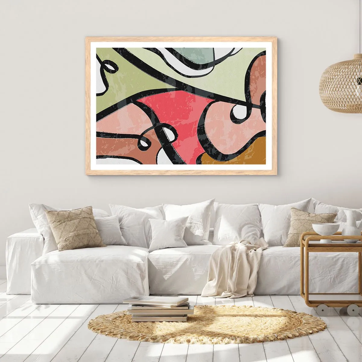 Poszter világos tölgy keretben - Pirouettek a színek között - 50x40 cm