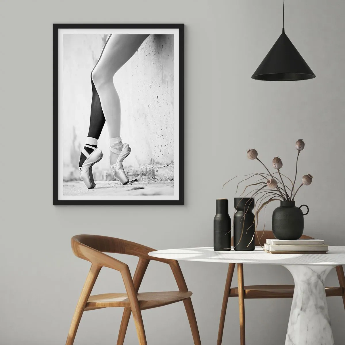 Poszter fehér keretben - Balerina, voilá! - 61x91 cm