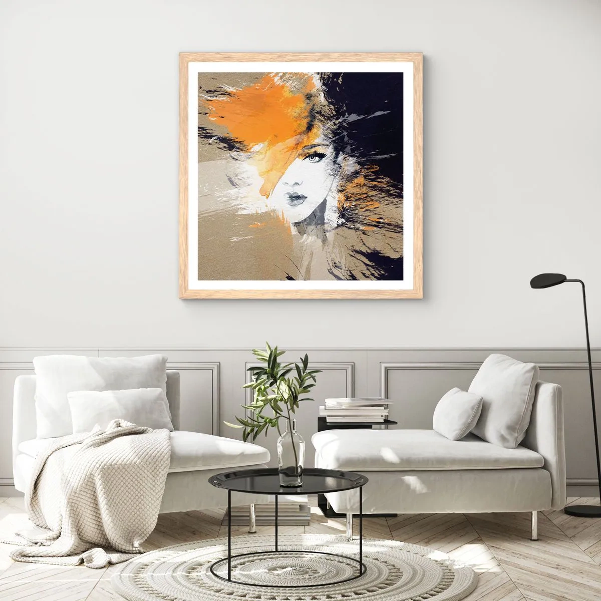 Poszter világos tölgy keretben - És van fény - 40x40 cm