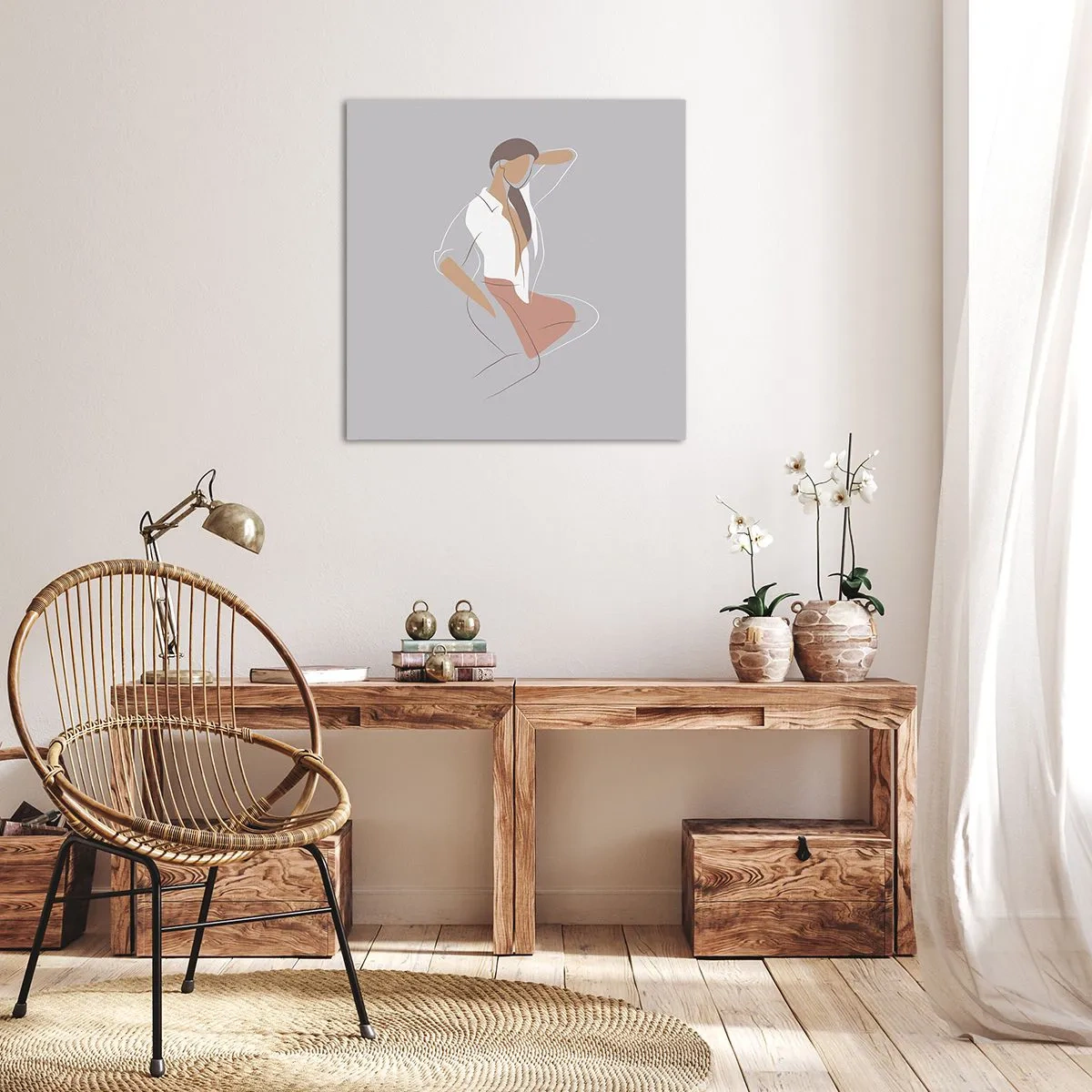 Vászonkép - Kecsesség kontúrja - 50x50 cm