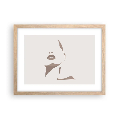 Poszter világos tölgy keretben -  Fényből és árnyékból létrehozott - 40x30 cm