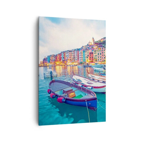 Vászonkép - Színes este a kikötőben - 70x100 cm