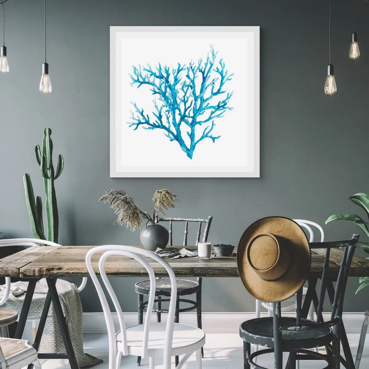 Poszter fekete keretben - Tengeri filigrán - 60x60 cm