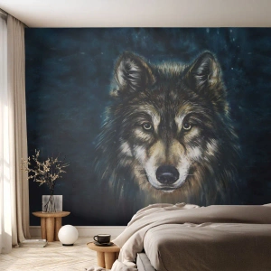 Fotótapéta Premium Sand - Alfa? És az omega - Farkas, Állatok, Festmény - 150x105 cm
