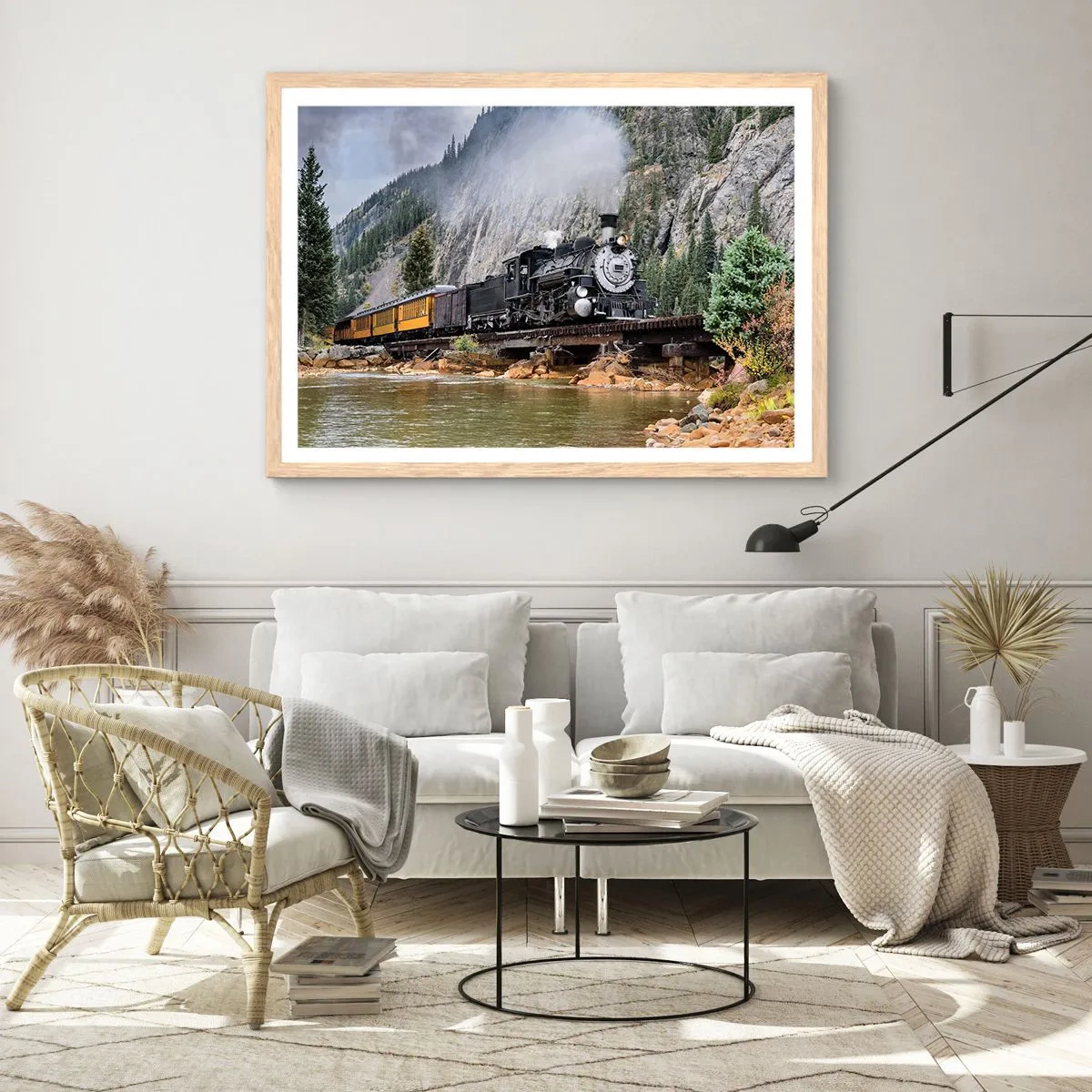 Poszter világos tölgy keretben - Hova? Hova? - 50x40 cm