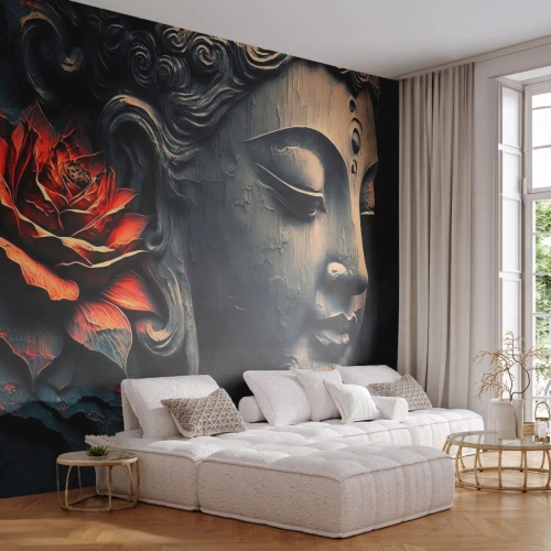 Egyedi tapéta Premium Sand - Összhangban a világgal - Buddha, India, Elmélkedés